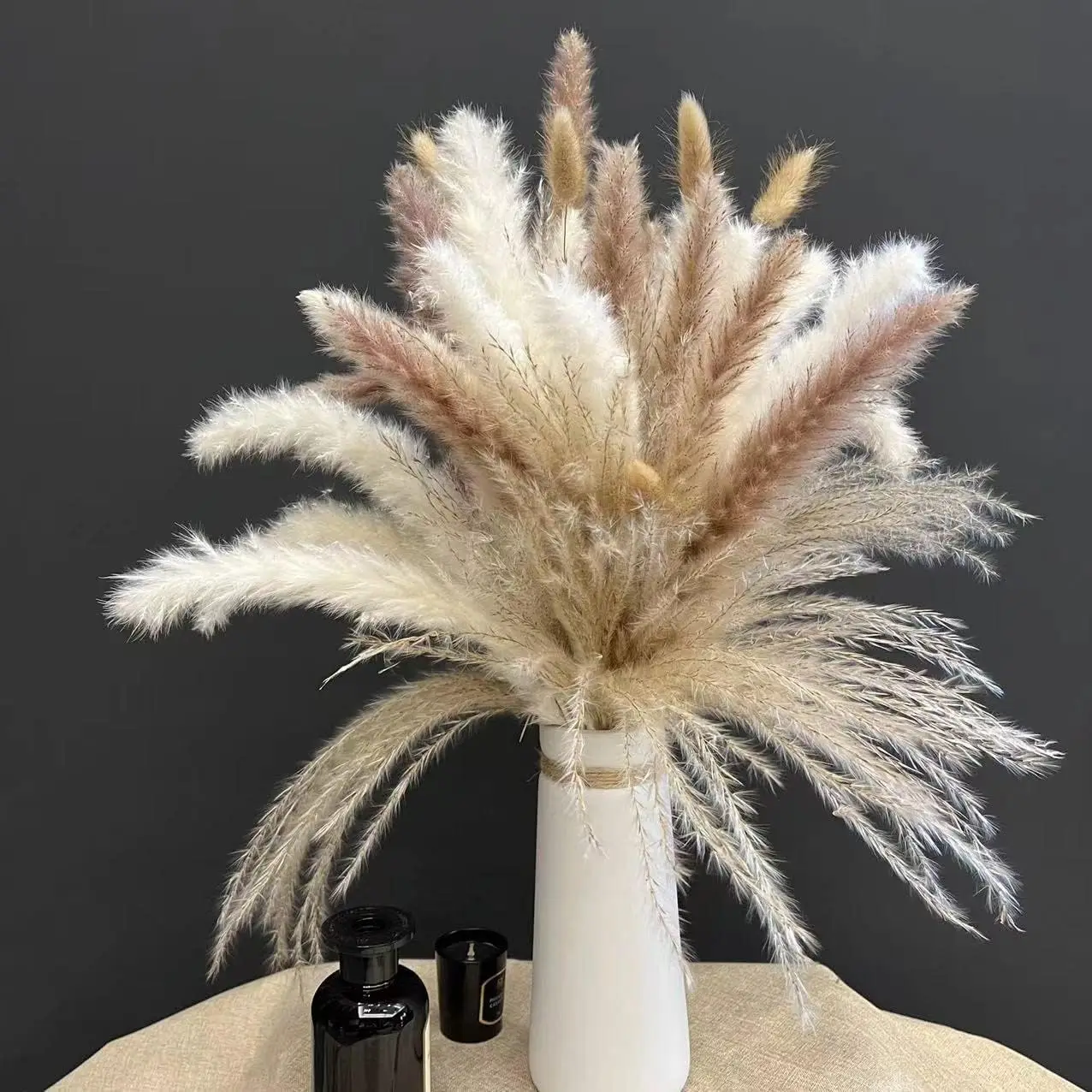 

15/100pcs Artificial Flowers Pampas Floral Bouquet Boho Country Home Decoration Rabbit Tail Grass Reed Wedding Decor Arrangement