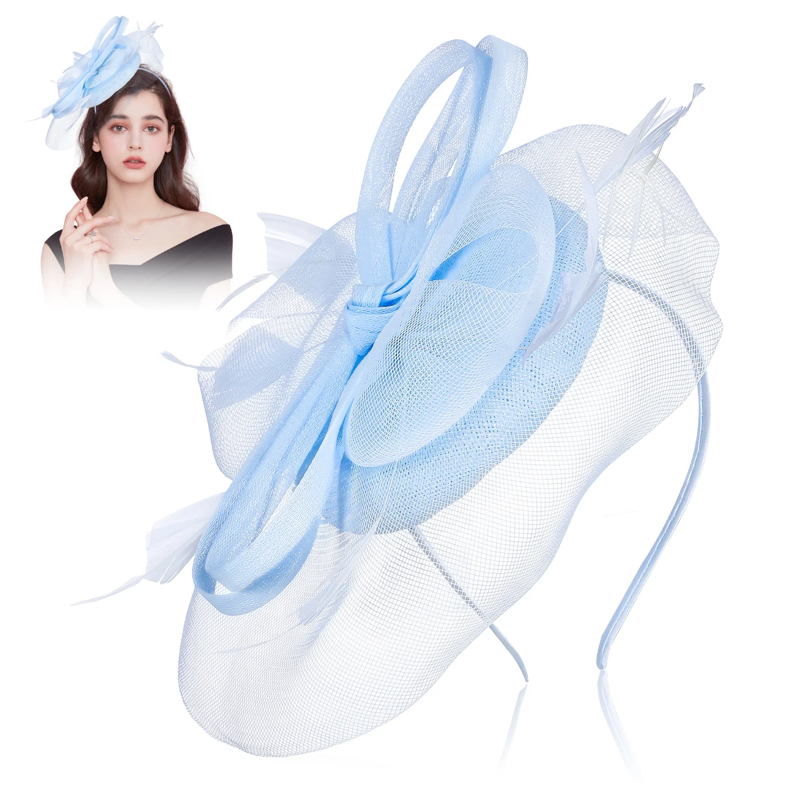 

Fascinator Mesh Headband Women Bridal Wedding Tea Party Headwear Lightweight Banquet Headdress Elegant Fascinators Mesh Headband
