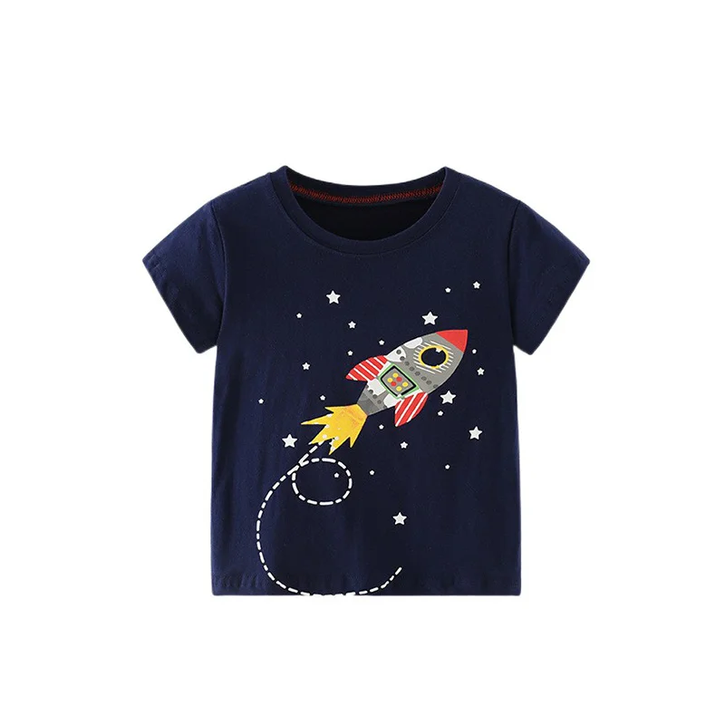 Jumping Meters 2-7T  Summer Girls T Shirts Short Sleeve Hot Selling Kids Tees Tops Baby Costume Kids Animals Shirts