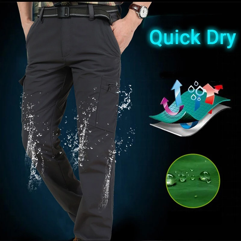 Herren Sommer Taktische Cargohose Leichte lässige wasserdichte Hose Freizeithose Verschleißfeste Multi-Pocket Outdoor Wandern