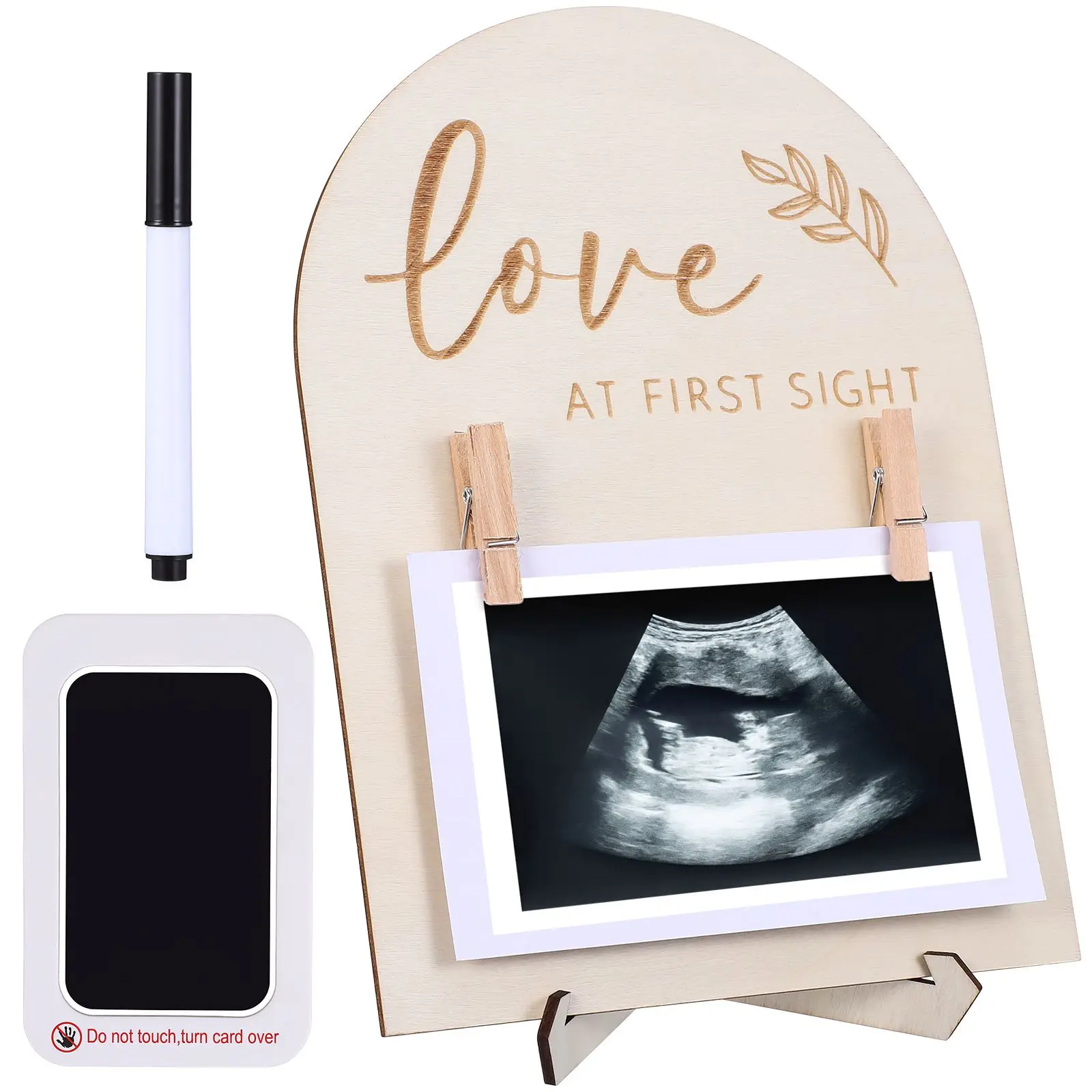 Wooden Picture Frame Heartbeat Welcome Sonogram Infant Photo Baby Album Perfect