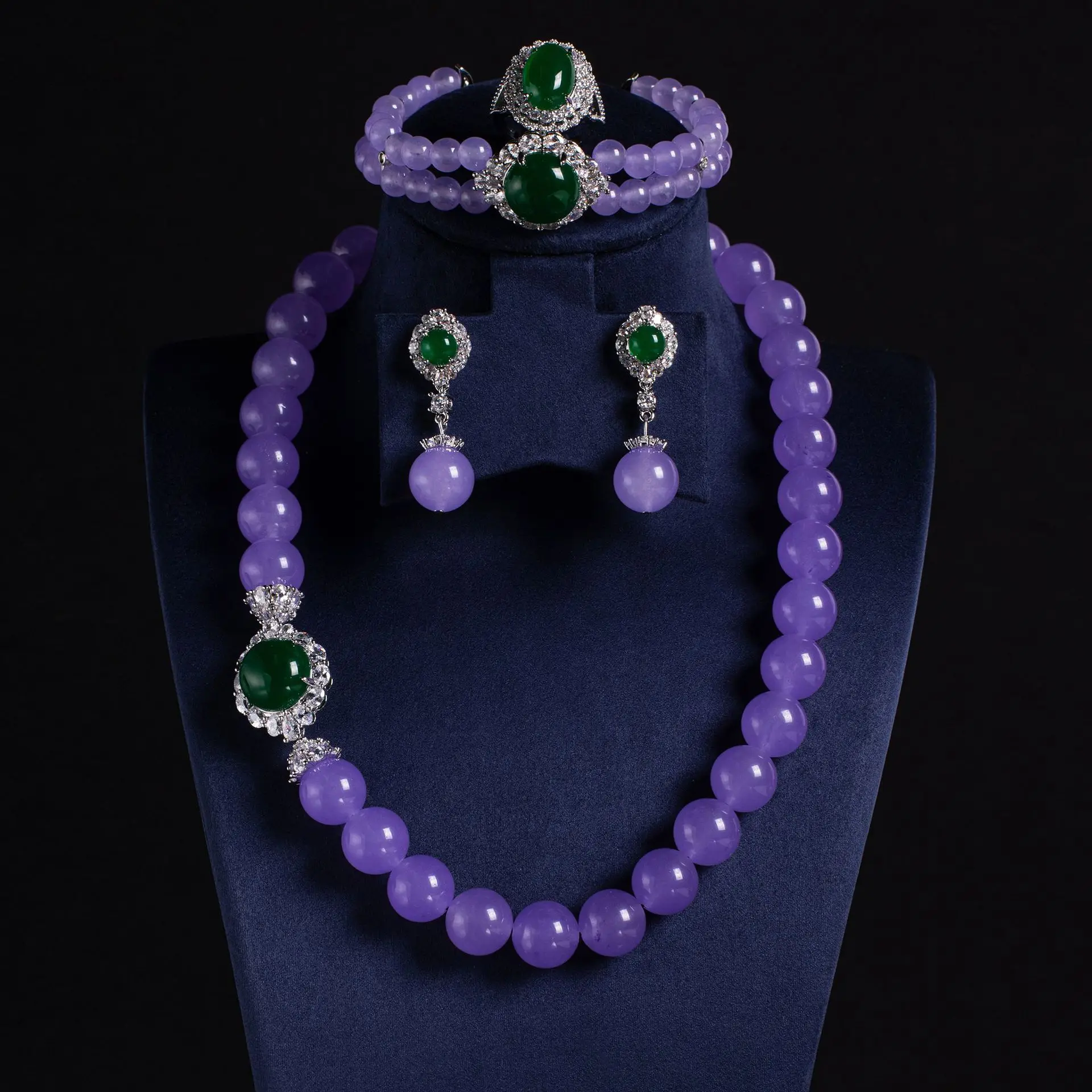 Summer 2026 High-end Women's Zircon pendant jewelry Set, Light Luxury Evening Earrings, Necklace, Wedding Accessories