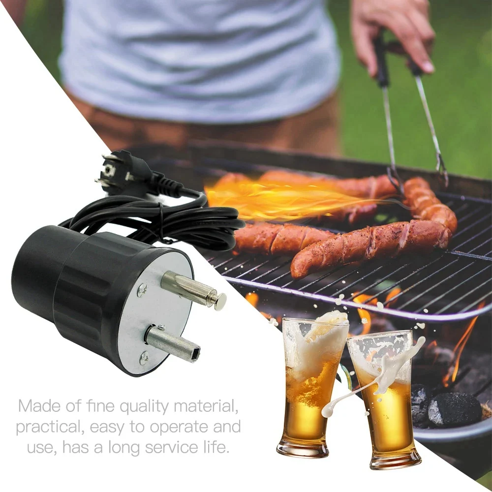 Aluminum Electric BBQ Grill Rotating Motor Barbecue Rotisserie Rotator Engine for Kitchen Motor Tools- EU Plug