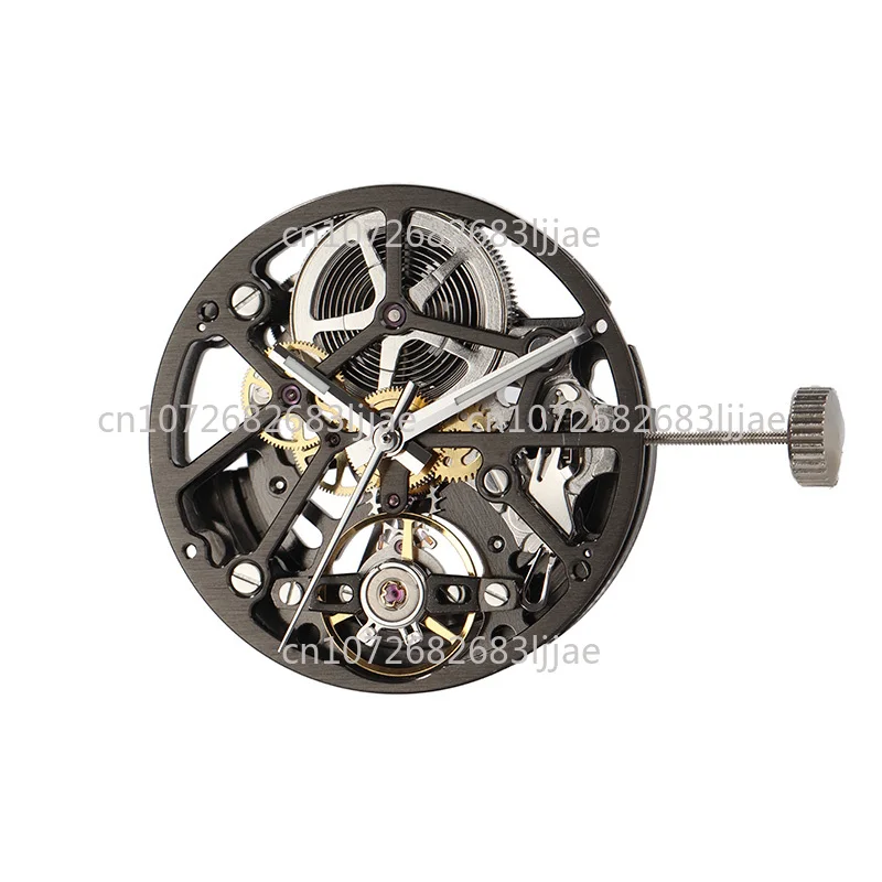 

Hangzhou watch mechanical movement, three-hand skeleton carved front exposed pendulum, automatic mechanical movement 1A09D
