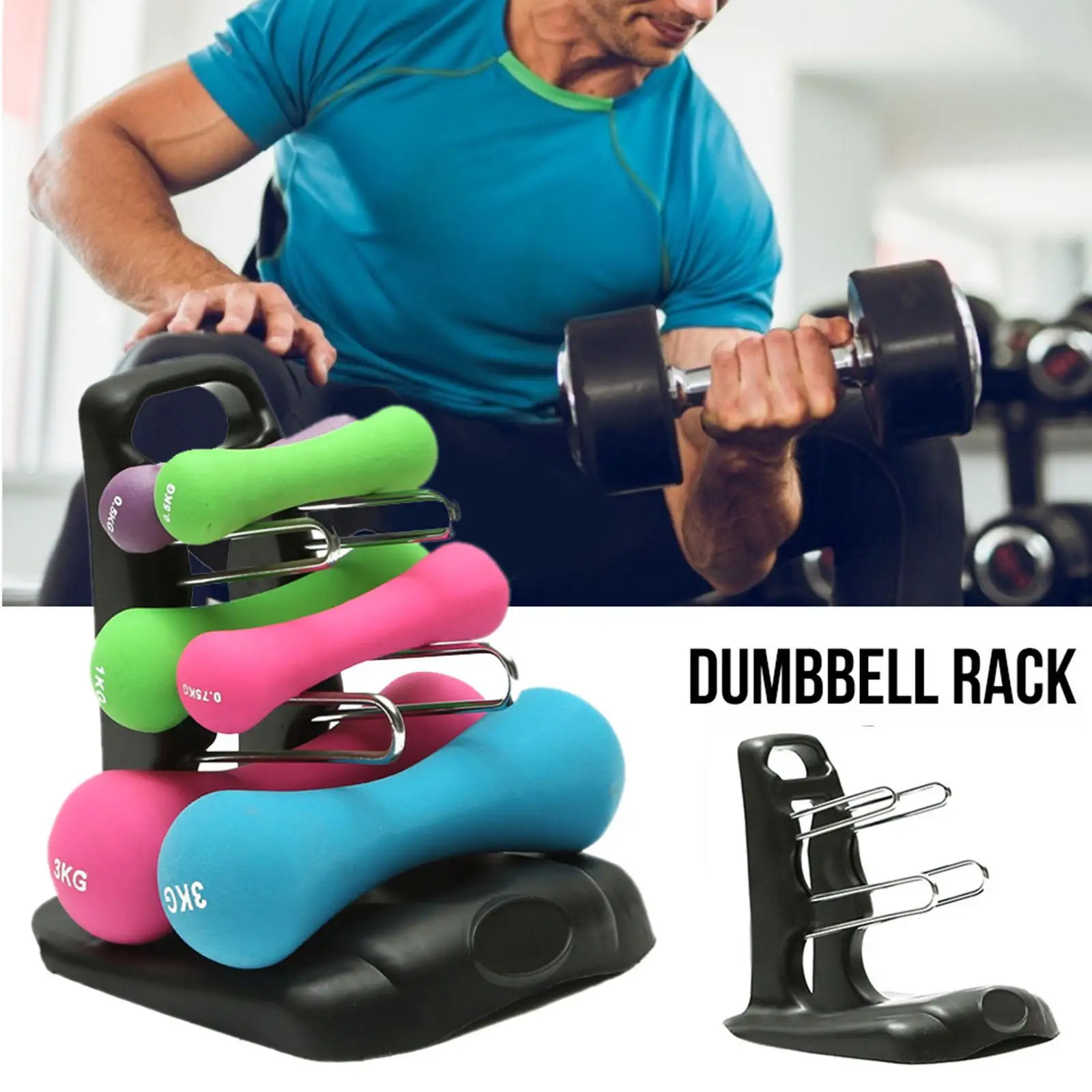 Dumbbell Rack Stand  Weight Stand Holds 6 Gym Dumbbells  for Dumbbells for Fitnessstudio zu Hause