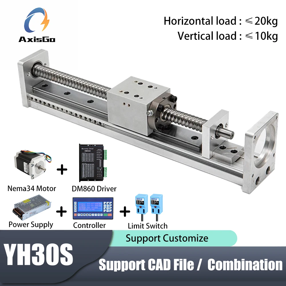 

Precision Ball Screw Linear Rail Motion Guide Module Electric CNC Linear Actuator Guide With Nema23 Motor for woodworking Miling
