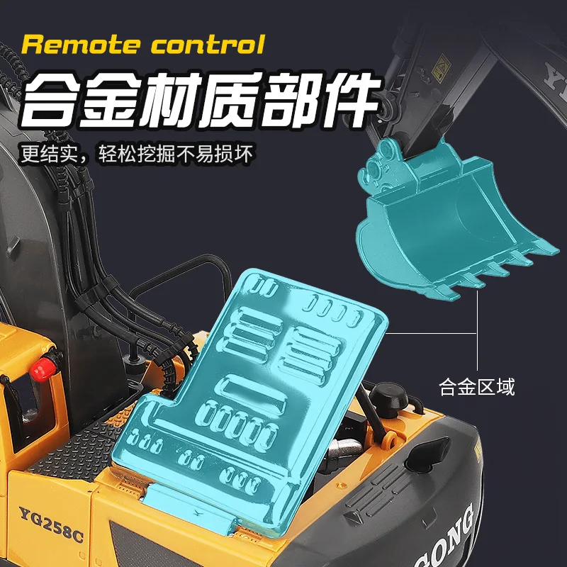 RC Excavator Dumper Car 2.4G Remote Control Engineering Vehicle Crawler Truck Bulldozer Toys for Boys Kids Christmas Gifts