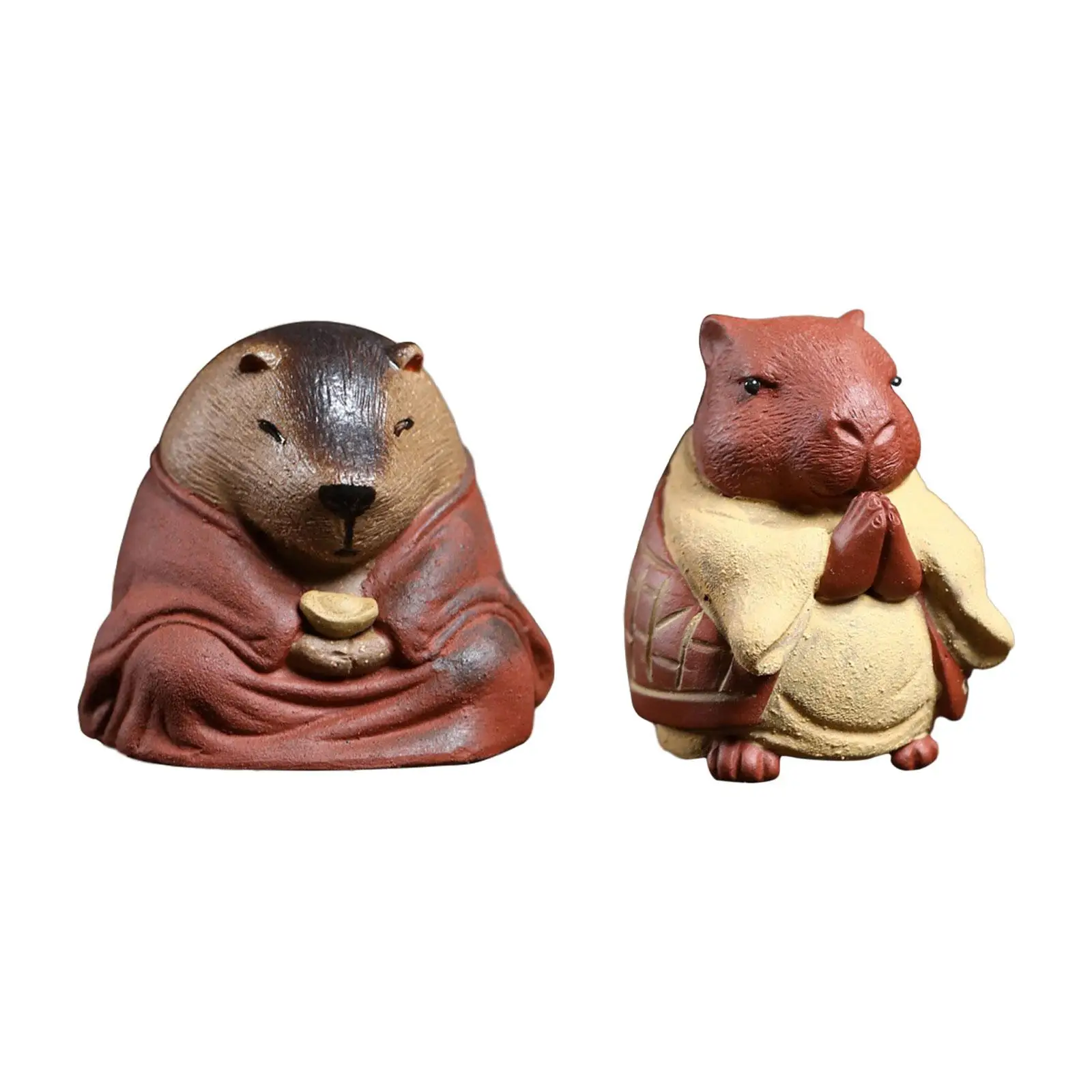 

Tea Pet Small Tabletop Ornament Animal Statue Lovely Decorative Capybara