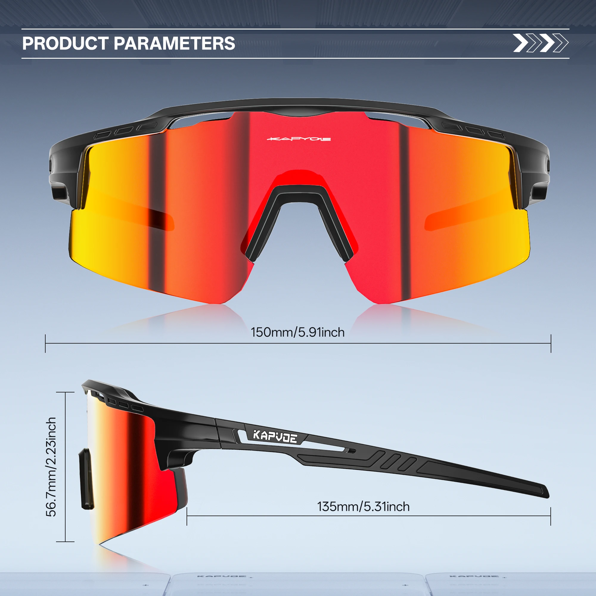 KAPVOE UV400 Protection Men Women Sports Eyewear Outdoor Riding Goggles Hiking Glasses MTB Road Bike Sunglasses Cycling Glasses