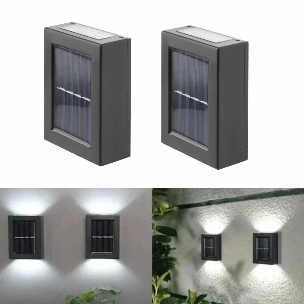 

2Pcs Waterproof Solar Wall Light Up Down Lighting Solar Powered Solar Spot Light Decorative Light Solar Garden Light Porch Yard