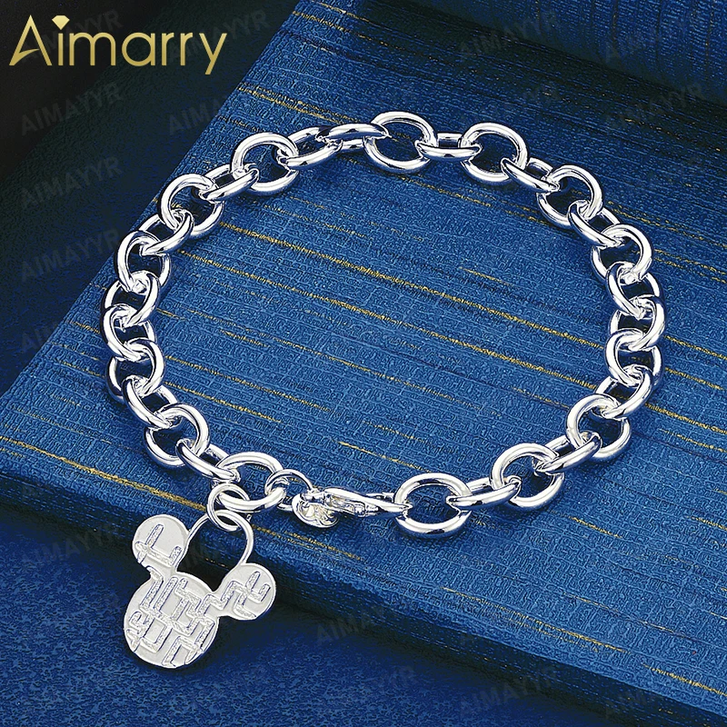 925 Sterling Silver Cartoon Mouse Bracelet for Women's Parties Banquets Weddings High-quality Fashion Jewelry