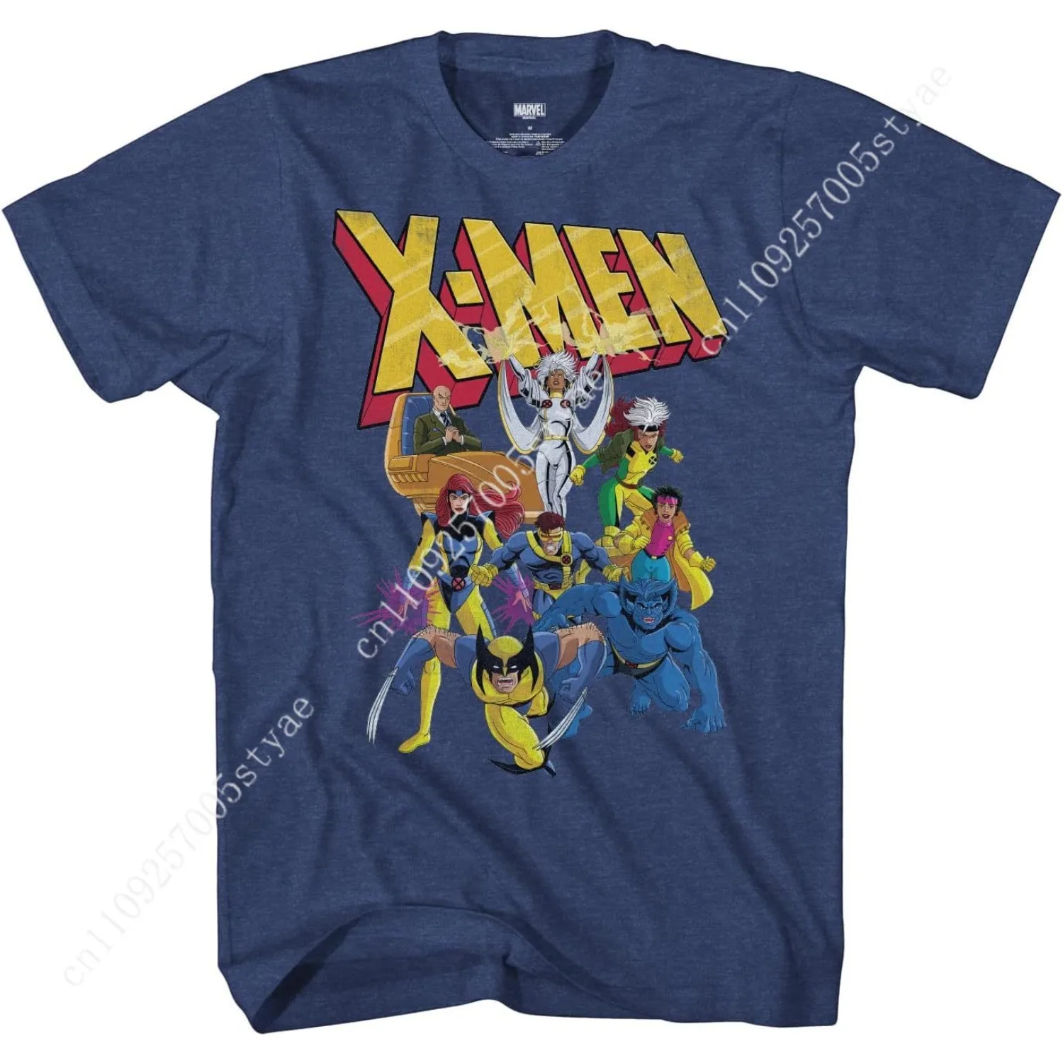 

Marvel X-Men 90s Team Wolverine Storm Jean Grey Beast Professor X Adult T-Shirt