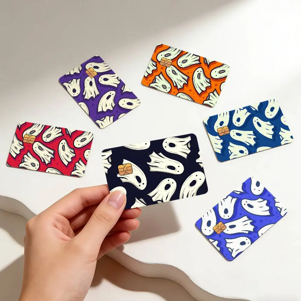 ghost Cartoon art cute funny halloween creative Bank card Sticker Covers Chip Cards Credit Card Skins Scratch protection