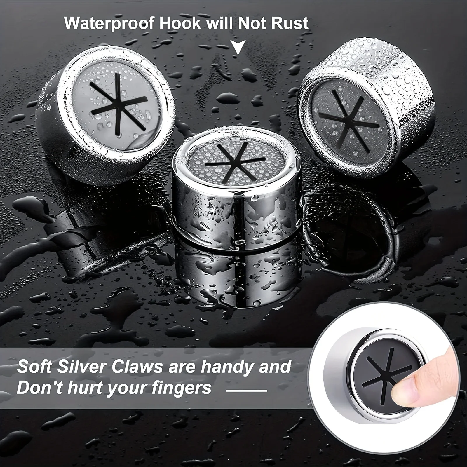 1/3/6pcs Kitchen Towel Hooks Round Adhesive Dish Towel Hook Easy Installation Wall Mount Hand Towel Hook Holders image 2