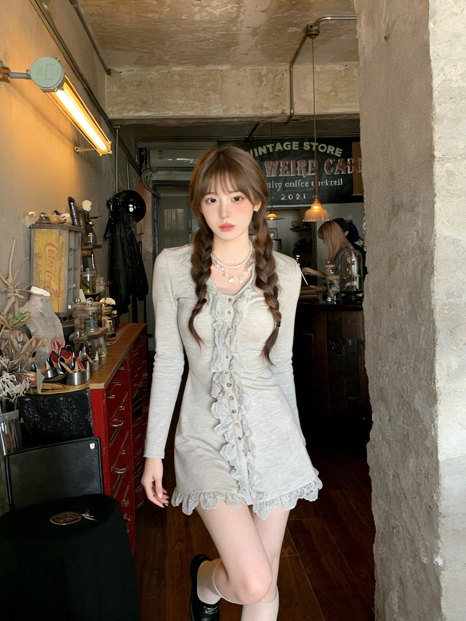 

Pure Desire Lace Long Sve Base Layer Dr Женская осенне-зимняя утягивающая талию внутренняя одежда Ele с кружевной отделкой или...