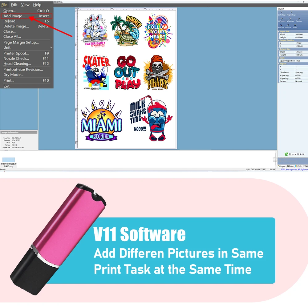 DTF Rip software Version V11.2 USB Dongle Driver Key Desktop Version DTF Printing Software For R1390 L1800 R2400 XP-15000