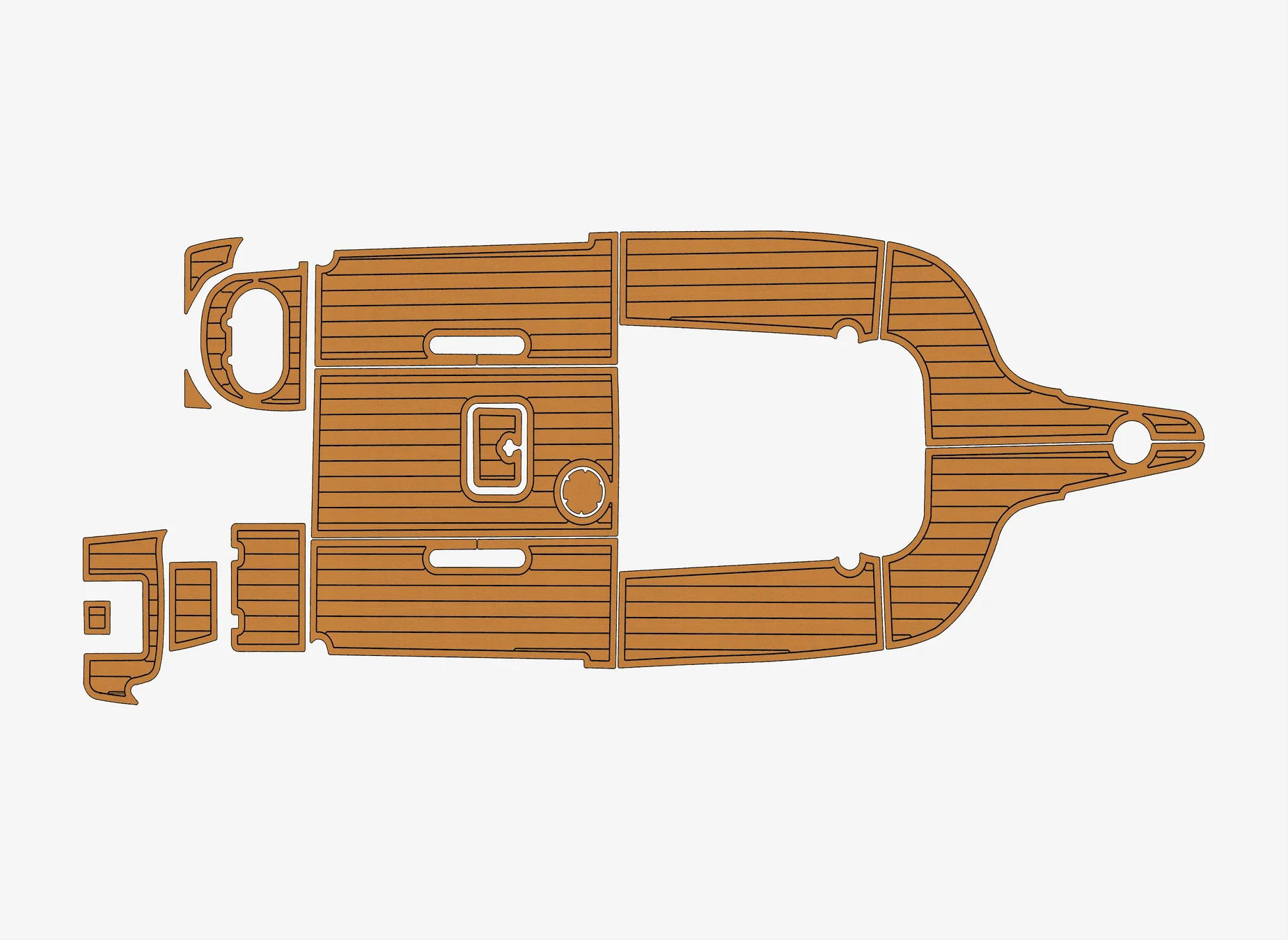 حصيرة غير قابلة للانزلاق من خشب الساج الصناعي البحري -2021 Nauticstar 22 CC ذاتية اللصق 1/4 بوصة (6 مم) وسادة سطح القارب لقمرة القيادة والسطح