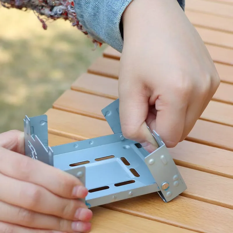 Estufa de Alcohol al aire libre, Mini estufa de cera de combustible sólido plegable, quemador de Alcohol portátil para acampar, estufa de Alcohol de Picnic ligera
