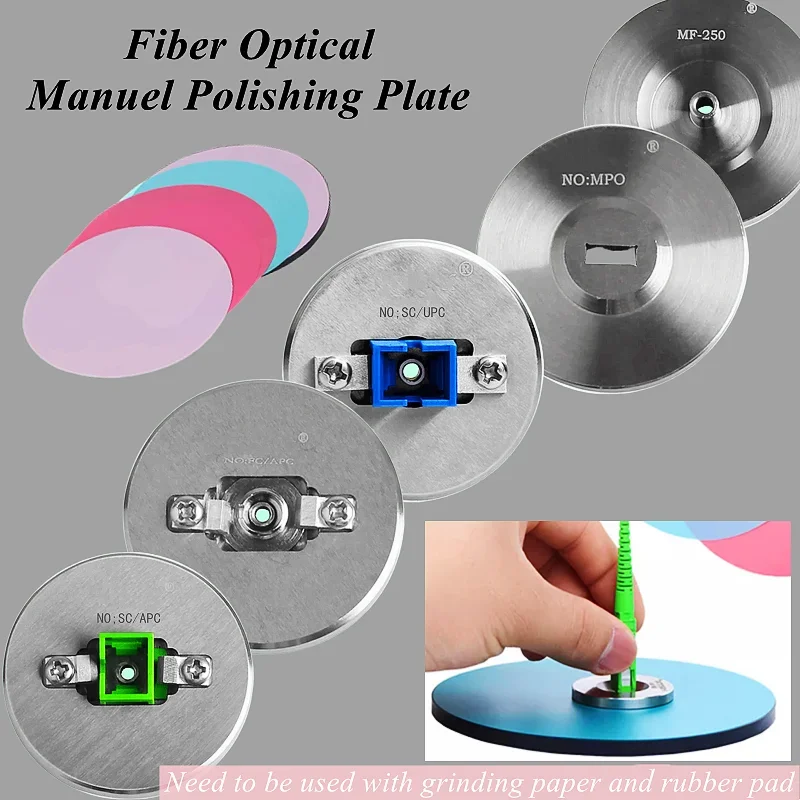 Manual Fiber Optical Polishing Plate FC SC ST LC A/UPC MPO MU Handmade FTTH Patchcord Abrasive Paper Dis for Optical Grinding