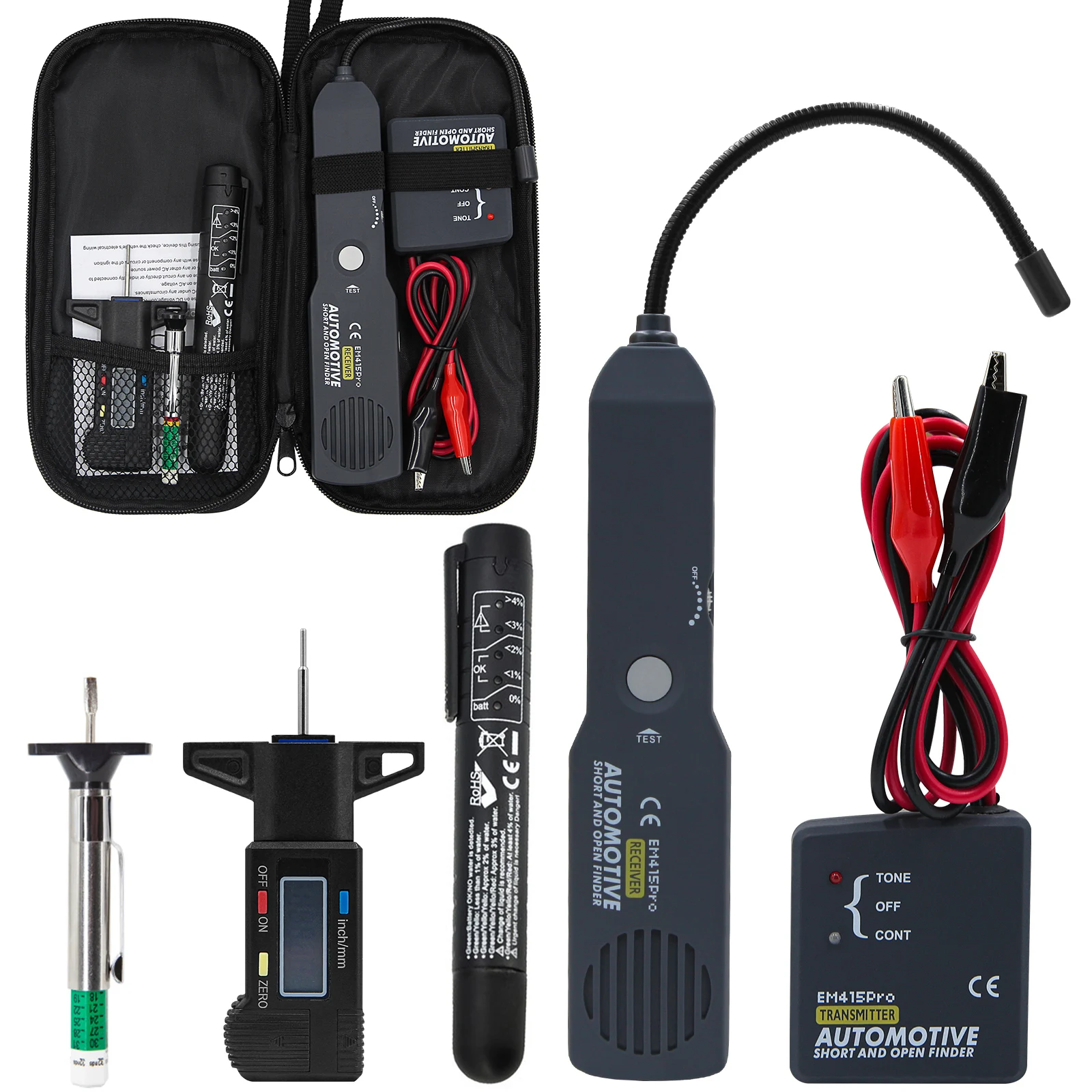 Automotive Electrical Open Short Finder Circuit Tester Tone Generator Cable Wire Breaker Tracker Fault Finder Tread Depth Gauge