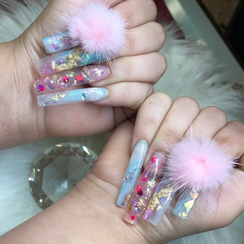 3 pezzi di ciondoli magnetici con pompon per unghie artistiche design mini pompon ciondolo con palla di pelliccia di visone 3D nail art ciondoli morbidi con palle di pelo