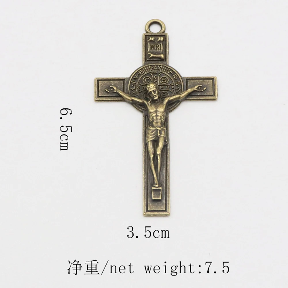 Diyalo 5 Teile/los Religiöser Exorzismus St. Benedikt Kruzifix Kreuz Anhänger Charms für DIY Rosenkranz Halskette Schmuck Machen Teile – Detail 1