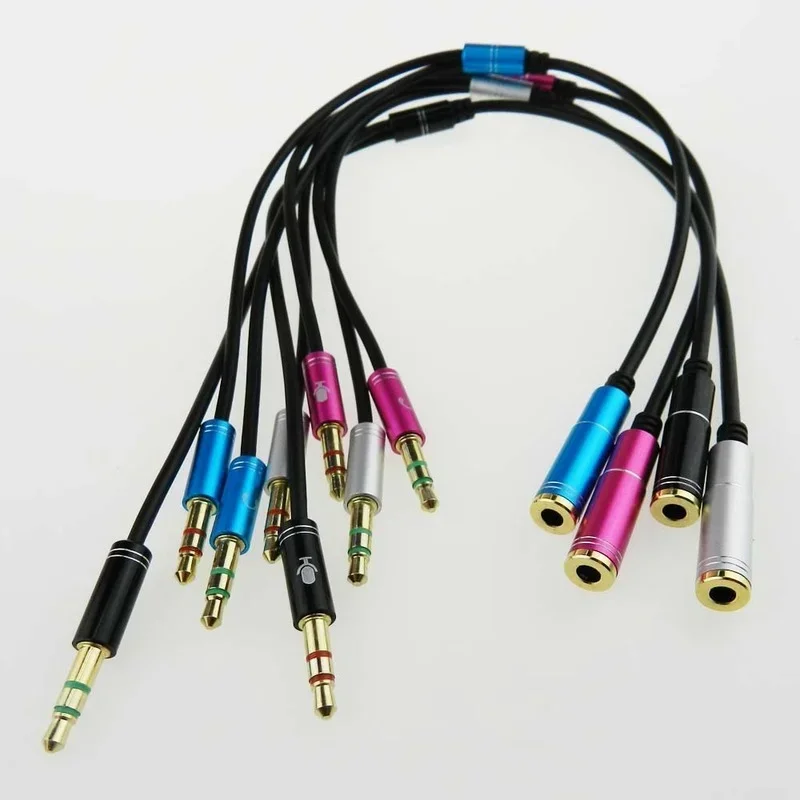 3.5mm Jack Microphone Headset Audio Splitter Aux Extension Cable Female to 2 Male Headphone For Phone Computer L1