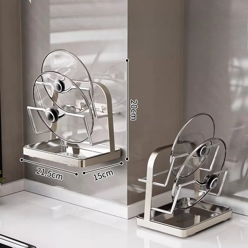 

LMM stainless steel pot lid rack cutting board placer cutting board rack countertop no punching required