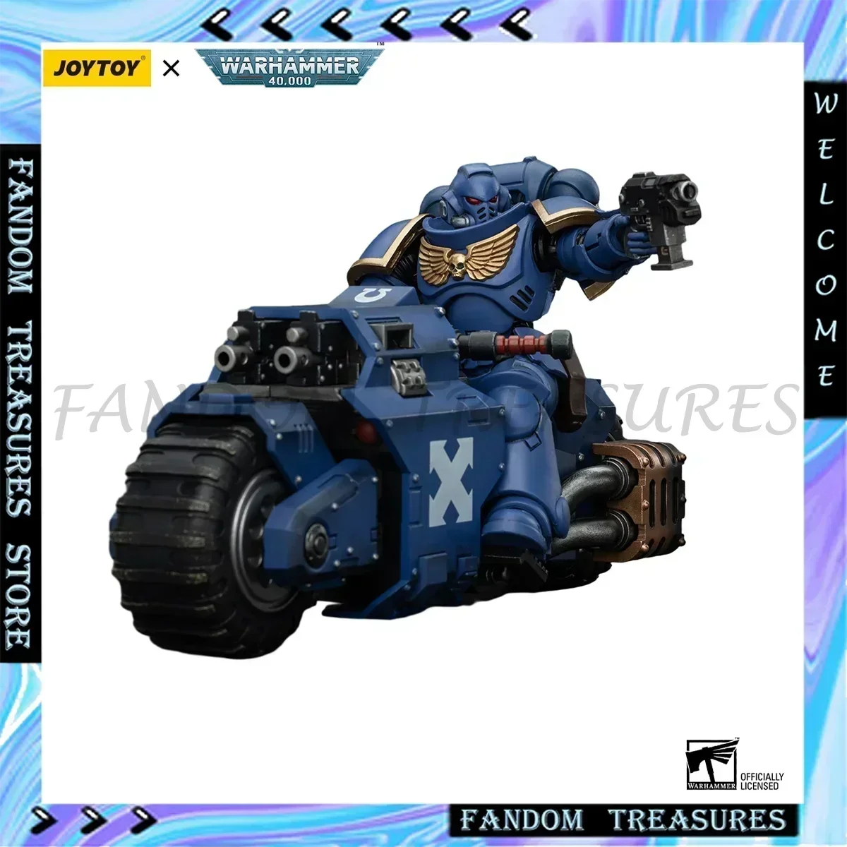 JOYTOY Figurine Warhammer 40k 1/18 Action Figures Anime Space Marines Ultramarines Outriders Brother Catonus Model Toys Statue