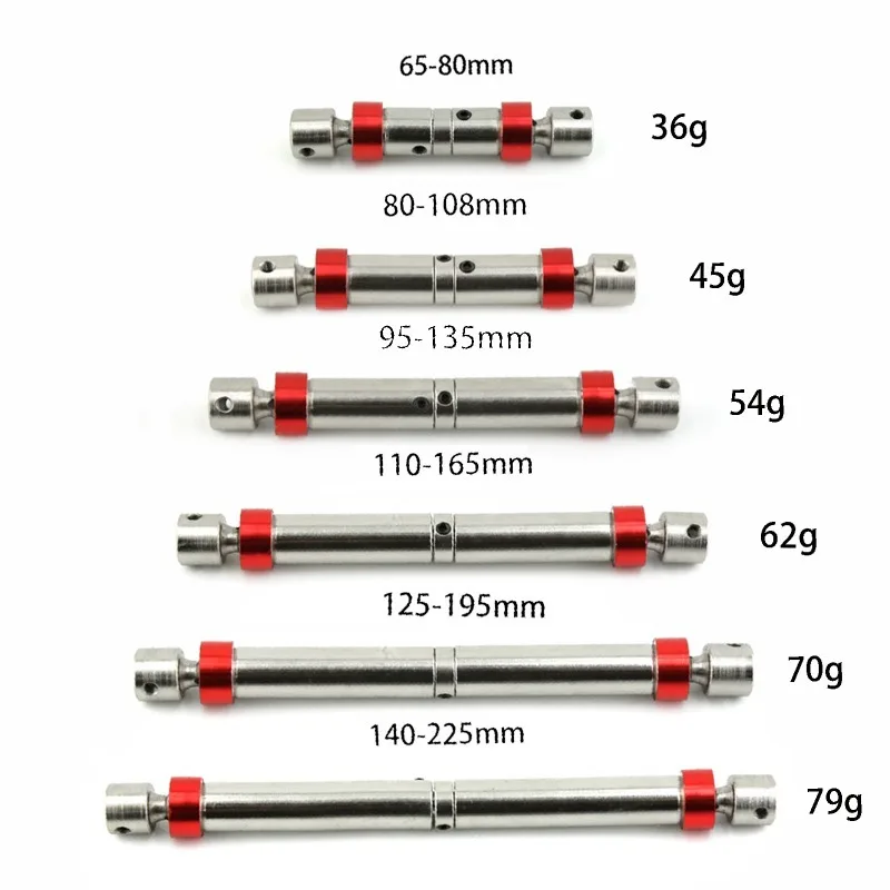 Arbre d'entraînement en acier métallique, arbre de transmission CVD pour voiture sur chenilles 1/10 Axial SCX10 Capra Wraith Trxs TRX4 TRX6 Redcat GEN8 CC01