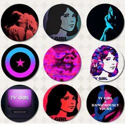 58mm Tv Girl Who Really Cares Soft Button Pin Metal Collar Brooch Women Lover Fashion Decor Jewelry Clothes Creative Hat Cartoon