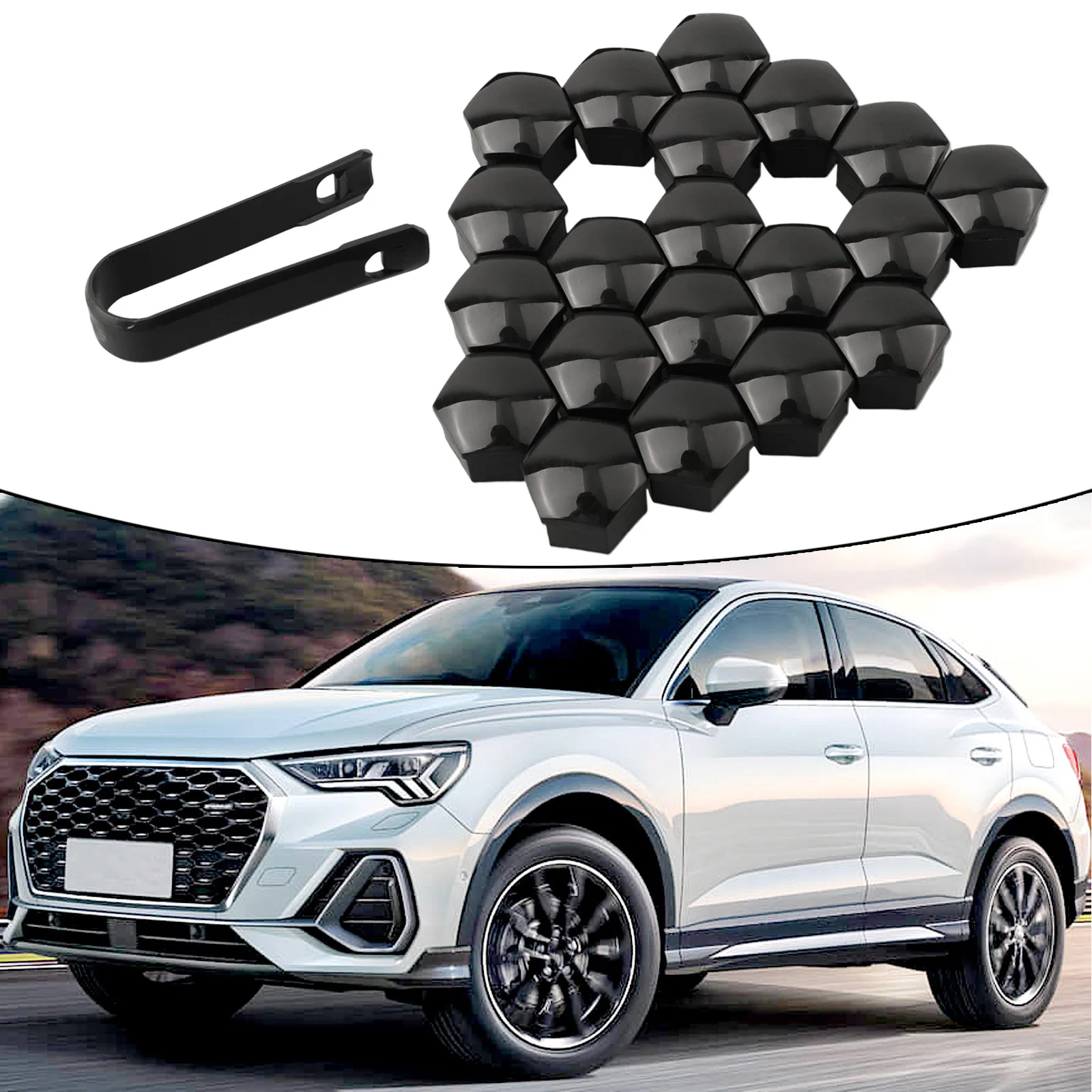 Tapa de tuerca de alta calidad, tapa de perno de rueda, accesorio decorativo para todas las piezas de vehículos, centro de rueda de suministro con herramienta de extracción