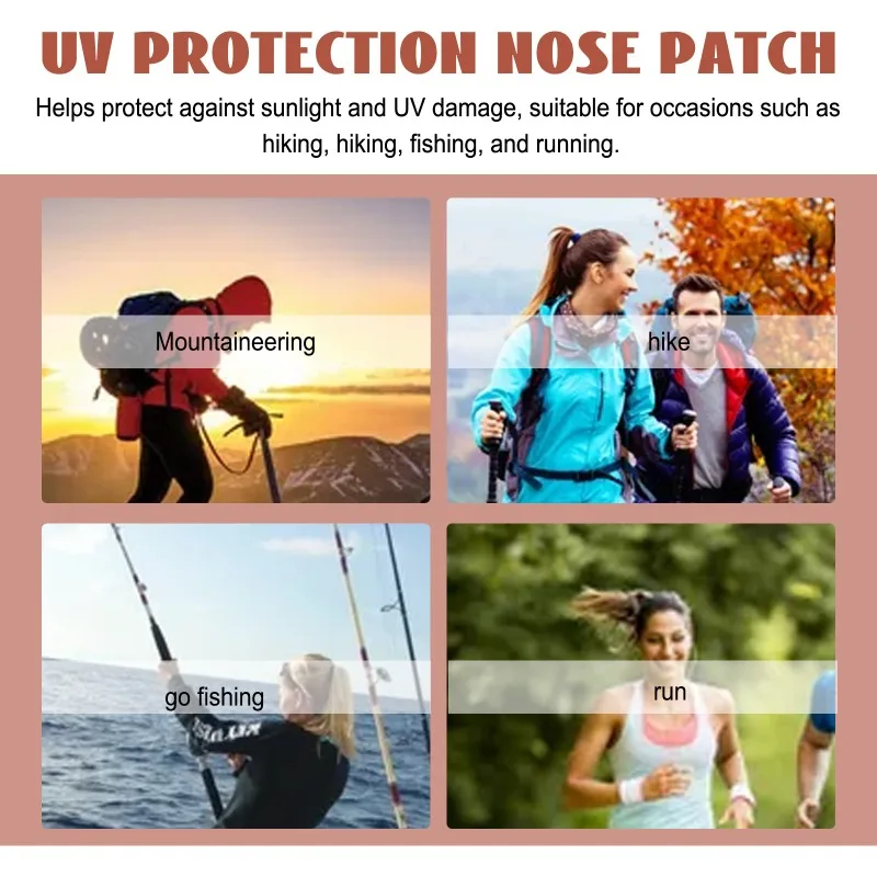 Parche de protección solar para la nariz, ligero, cómodo, transpirable, resistente a los rayos UV, protector solar Facial refrescante