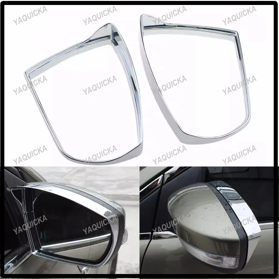 Chrome ABS Car Rearview Mirror Rain Eyebrow Cover Trim Stickers For Ford Escape Kuga 2013-2018 Car Styling Accessories