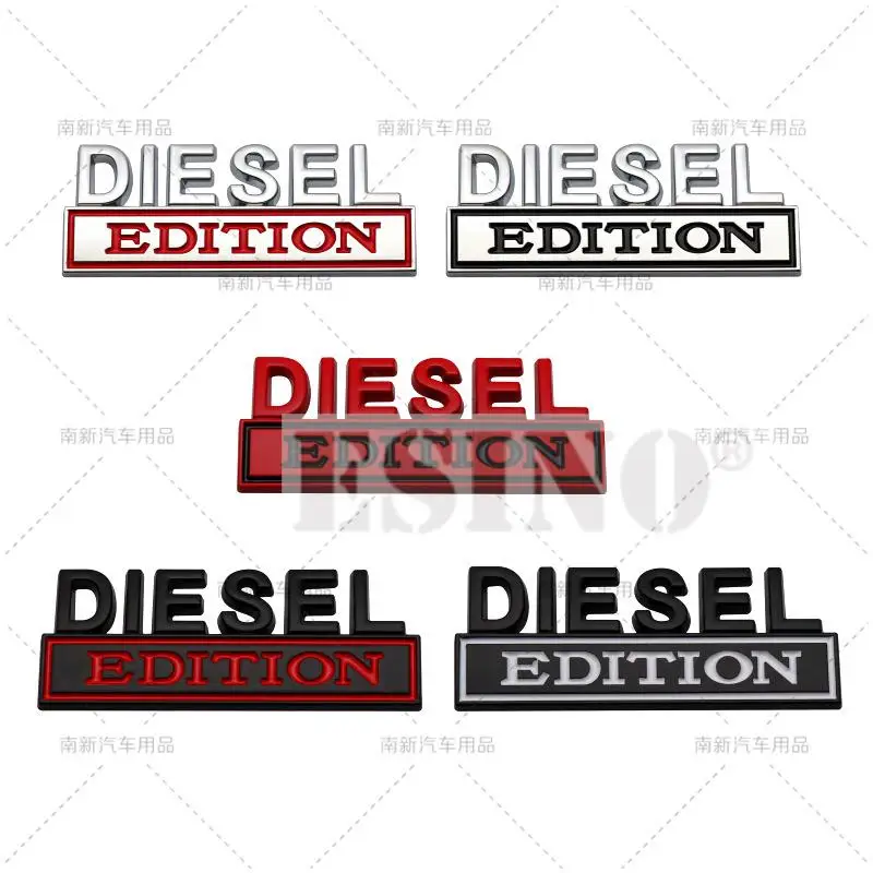 Car Styling 3D Diesel Edition Metal Chrome Zinc Alloy Adhesive Emblem Decorative Badge Funny Decal Auto Accessory