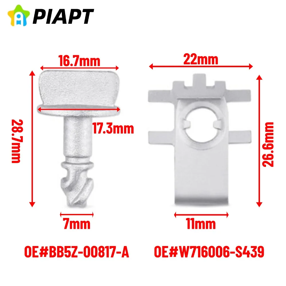 

4 Pair 8PCS OE#W716006-S439 BB5Z-00817-A Engine Cover Retainers, Shield Thumb Pins with Screws Nuts Retainers For Ford F150