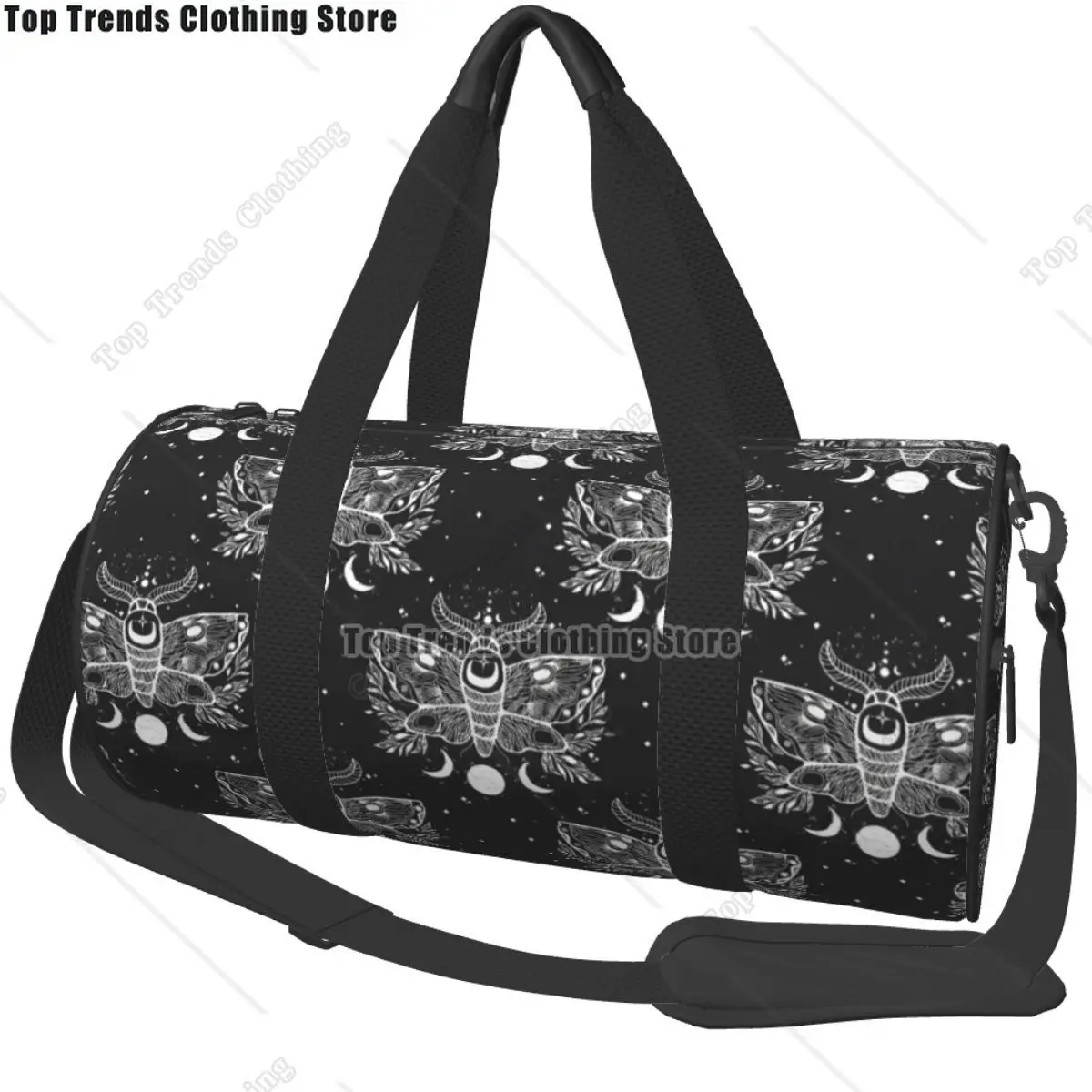 

Death Black Moth Mystical Moth Art Sport Bags with Shoes Gym Bag Waterproof Men Design Handbag Travel Colorful Fitness Bag