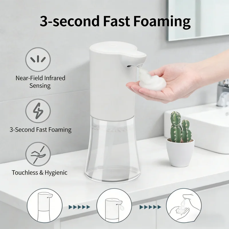 

Automatic Sensor Foam Hand Sanitizer Dispenser, Touch-Free Intelligent Infrared Soap Dispenser, Gel & Alcohol Compatible, Fully