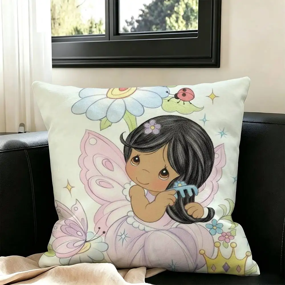 P-Precious Moments  Square Double-Sided printed Pillow Case Bedroom Bedside Pillow Sofa Cushion Cover