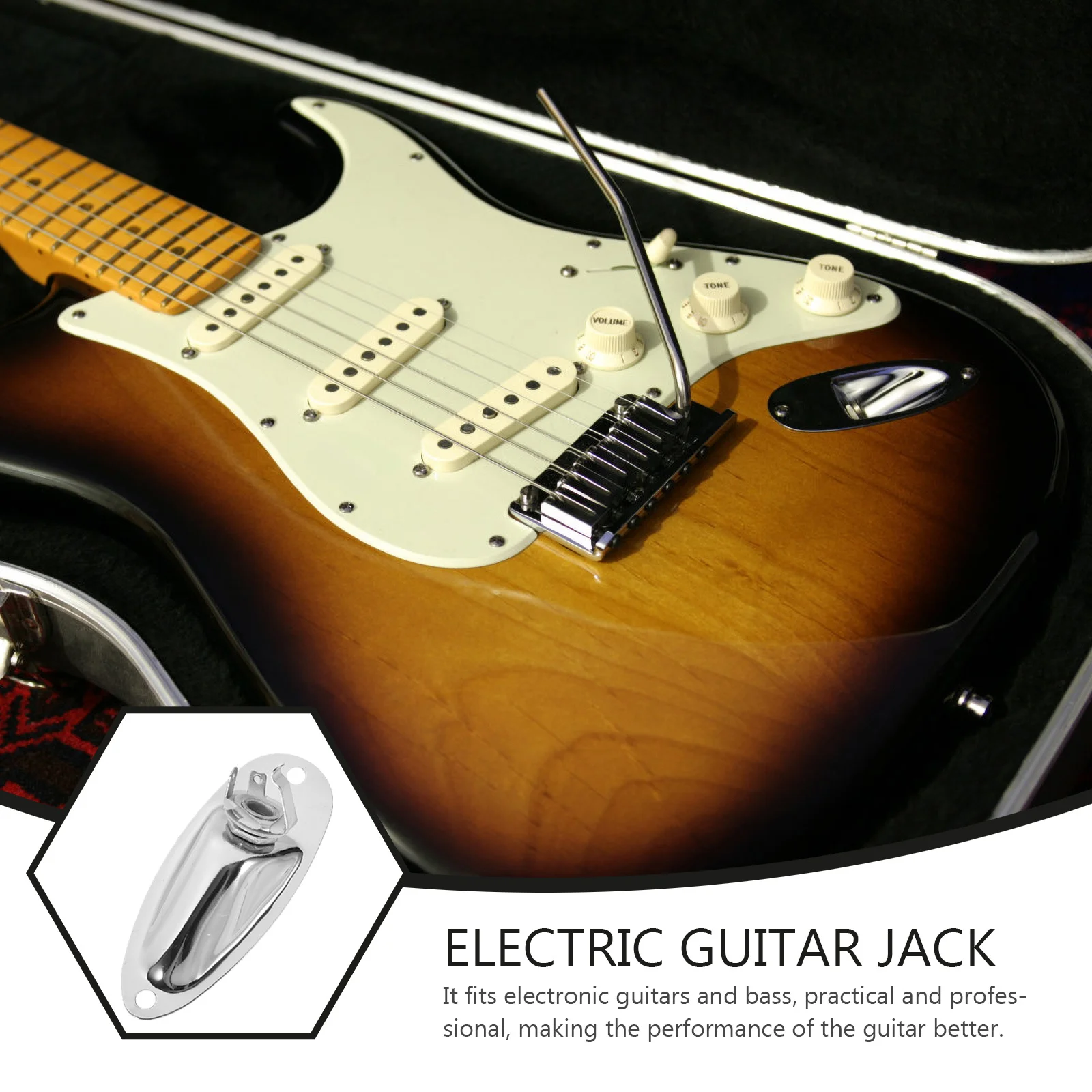 

Electric Guitar Input Jack Plate Replacement Screw Fix Guitar Parts Durable Professional Pickup Socket Pickup Jack