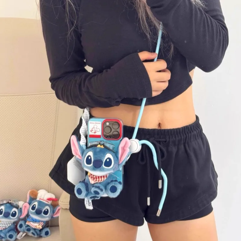 

Cartoon Stitch Cell Phone Back Clip Cute Creative Plush Doll Cell Phone Lanyard Adjustable Crossbody Pendant Girls Holiday Gift