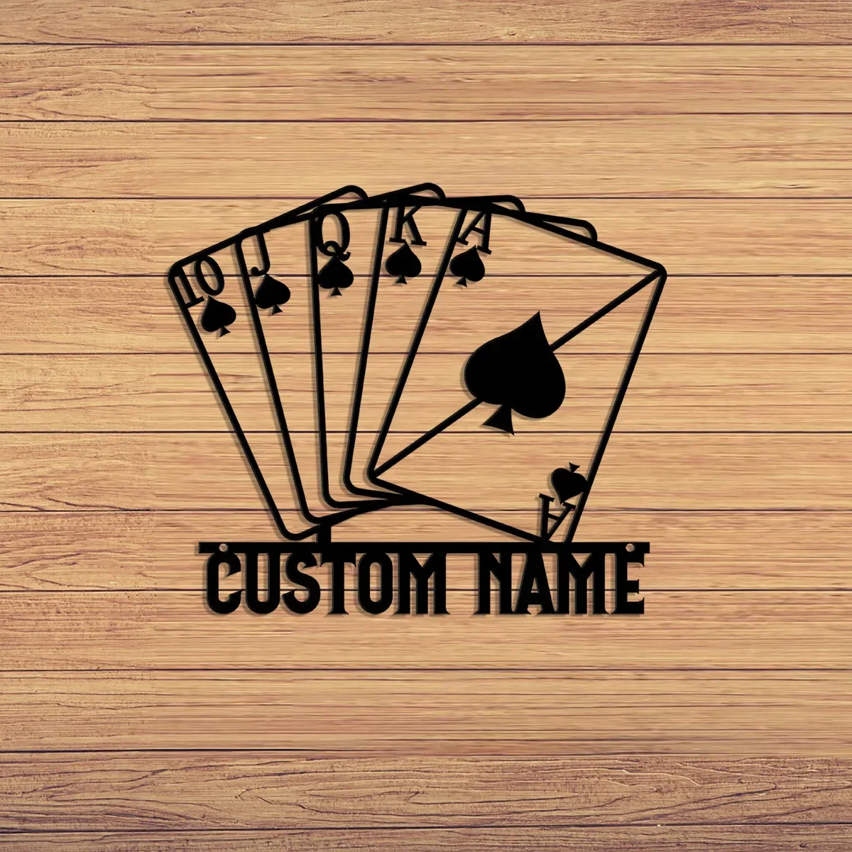 Deal A Decorative Hand! Our Playing Card Metal Wall Art, Personalized for Gamers. Ideal Gamer Cards Sign, Game Room Accent.