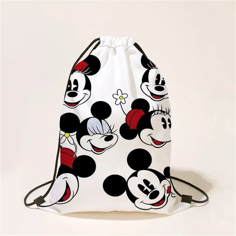 Anime Disney Mickey Mouse Children\'s Backpack Kawaii Minnie Bags Bundle Pocket Drawstring Bag Kids Backpack Gift