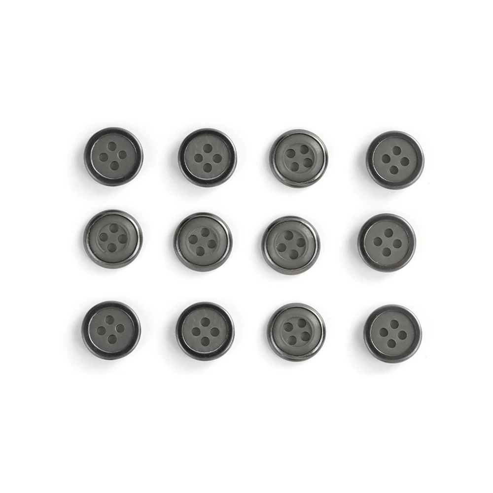 12 шт. разноцветные пуговицы из смолы с 4 отверстиями в стиле милитари, швейные пуговицы для брюк, курток, униформы, сумок-12 мм