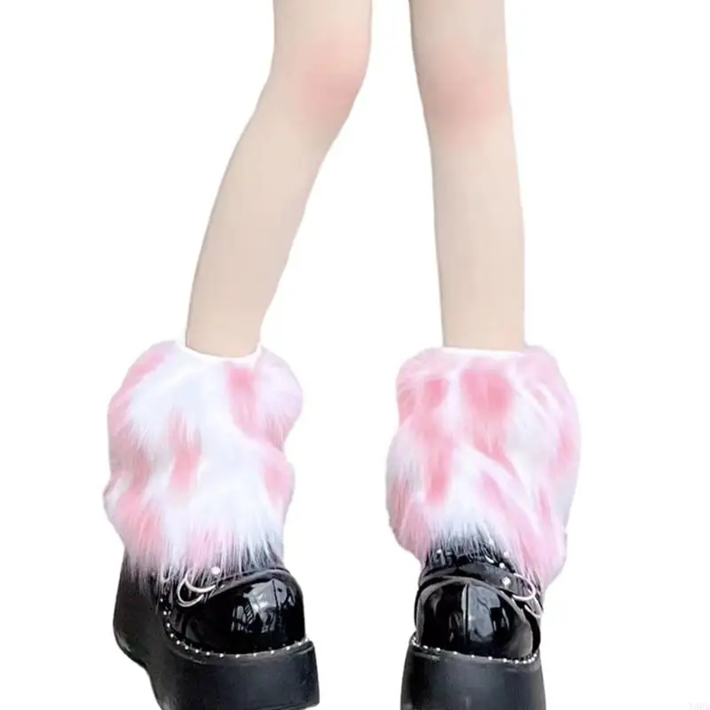 Y88A Faux Furs Leg Warter Winter Furs Furs Boot Buffs Bìa, trang phục tiệc che giày