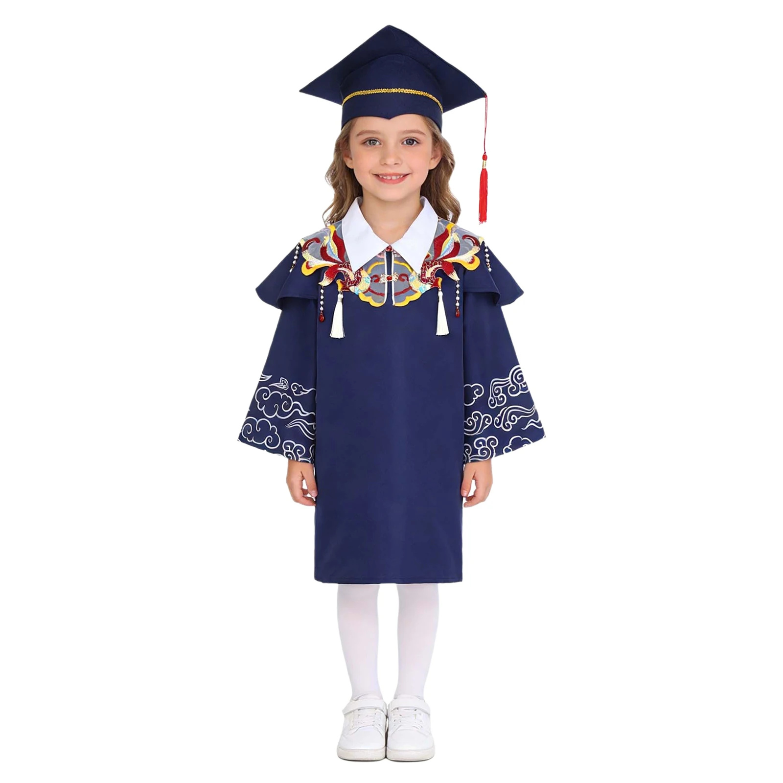 Graduation Uniform with Tassel Hat Neo-Chinese Style Graduation Bachelor Suits Students School Uniform Graduation Party Clothes