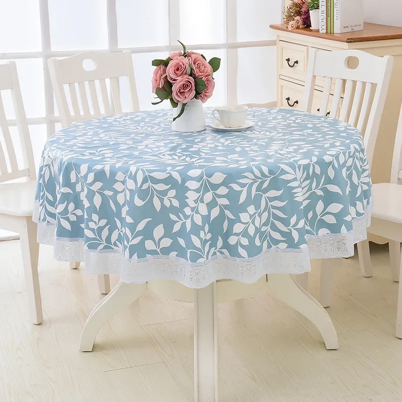 PVC Waterproof Table Cloth Round Tablecloth Nappe Table Cover Party Wedding Table Cloth for Home Kitchen Tablecloth Mantel