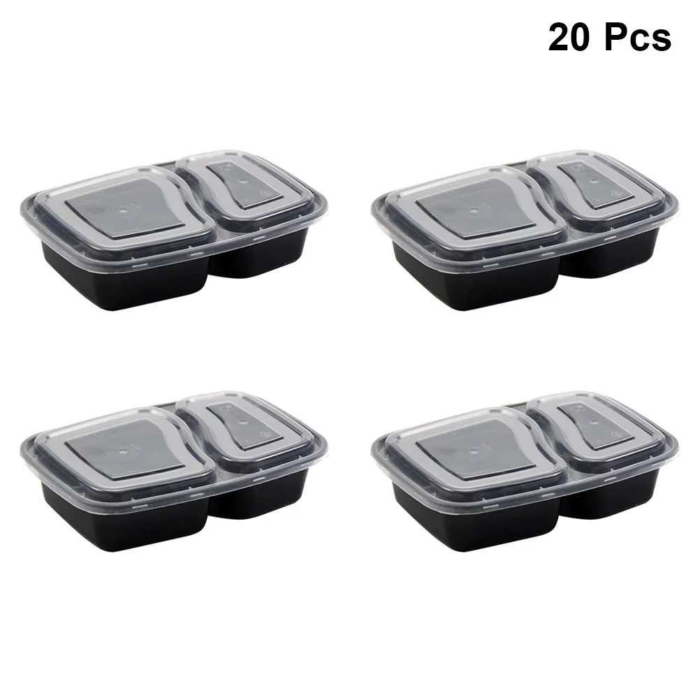 

Microwave Safe 2 Compartment Meal Prep Containers 20 Pcs 1000ml Food Storage Boxes BPA Free Lunch Box for Daily Use