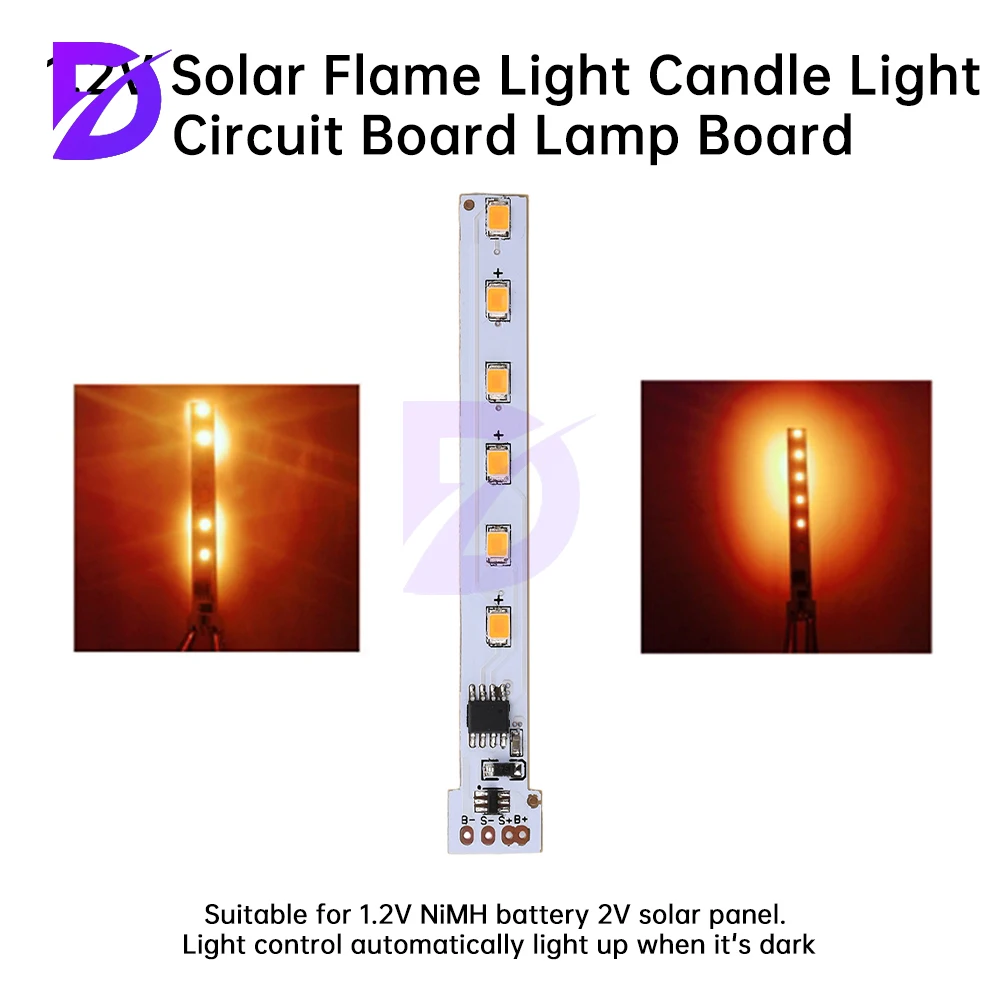 1.2V Solar Flame Light Lamp Board Solar Candle Light Circuit Board Self-contained 12LED Flame Light Circuit Board Control Board