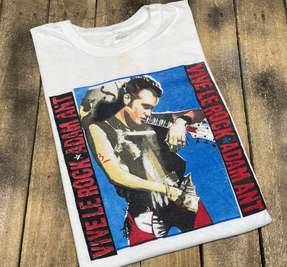 

1985 футболка Adam Ant Tour, хлопковая футболка, все размеры